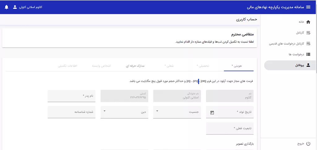 سامانه نهادهای مالی