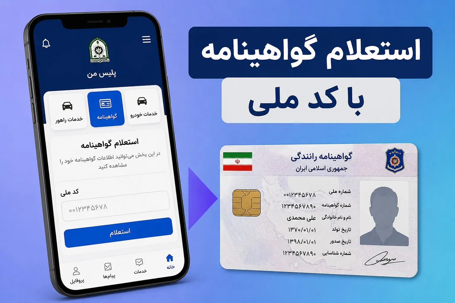 استعلام گواهینامه با کد ملی